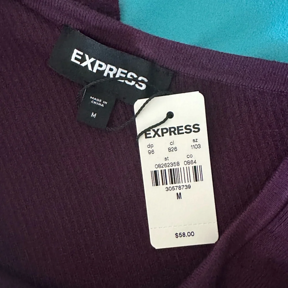 Express Body Contour Plum Ribbed Set of Crop One Shoulder Top and Ruffle Skirt